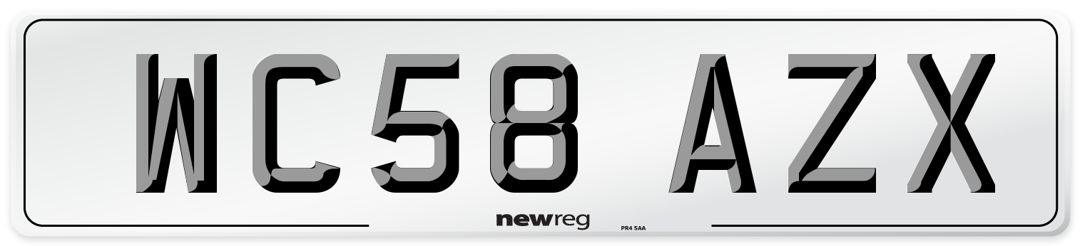 WC58 AZX Number Plate from New Reg
